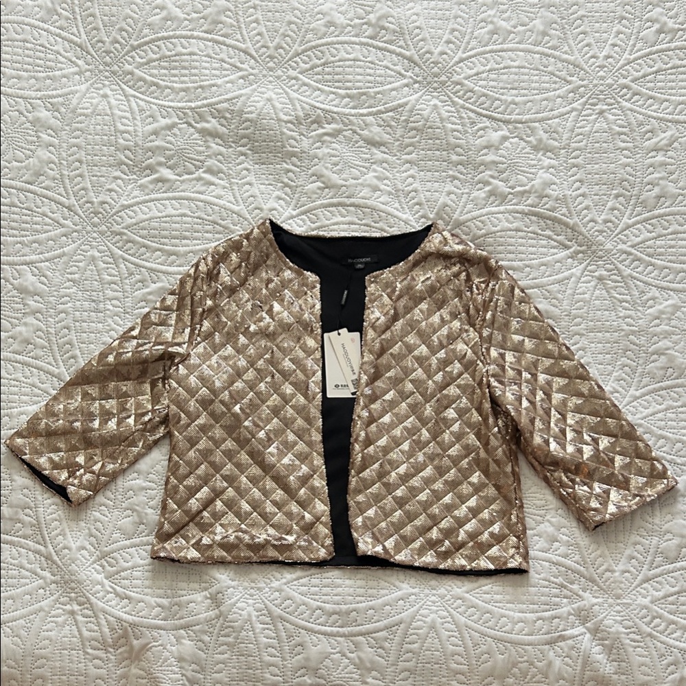 Elegant Rose Gold Quilted Jacket